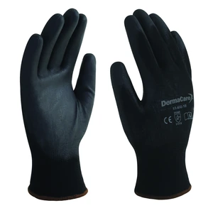 Guante de nylon negro con palma de poliuretano - Talla