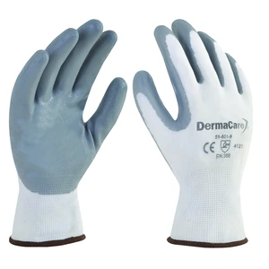 Guante nylon blanco con nitrilo sólido - Talla