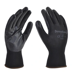 DERMACARE-51-811-8 / 51-811-8 Guante de trabajo de nylon negro con nitrilo en palma-51-811 dermacare - Talla 8