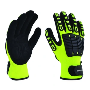 Guante de nylon flurescente con pvc y nitrilo - Talla