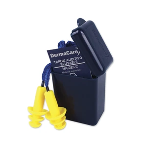 Tapón Auditivo reusable c/ cordón de 26 dB Dermacare (80 piezas)