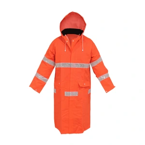 DERMACARE-I-6006-L / I-6006-L Gabardina Impermeable Naranja con Cinta Reflejante - Talla L
