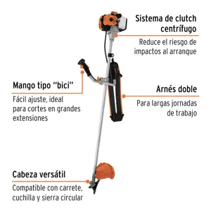 Truper Desmalezadora a gasolina 43 cc mango 
