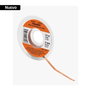 104458 / DESO-2 Malla desoldadora de cobre, 2 mm x 1.5 m, TRUPER