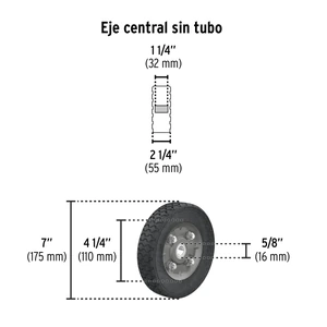 Pretul Diablo de carga de 200 kg, ruedas sólidas, balero sencillo
