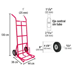 Pretul Diablo de carga de 300 kg, ruedas sólidas, doble balero