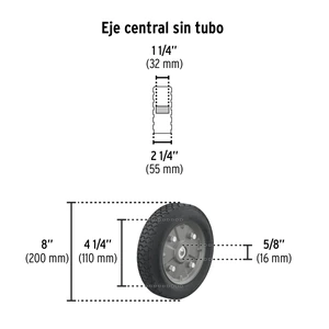 Pretul Diablo de carga de 300 kg, ruedas sólidas, doble balero
