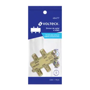 Divisor coaxial de 1 entrada y 4 salidas, Volteck