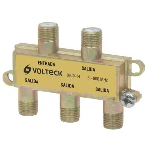 Divisor coaxial de 1 entrada y 4 salidas, Volteck