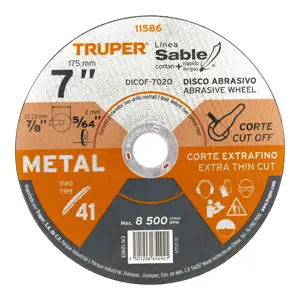 11586 / DICOF-7020 Truper Disco Tipo 41 de 7