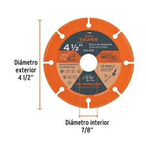 Disco de diamante de 4-1/2