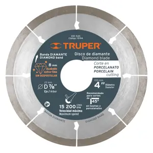 15194 / DID-540 Truper Disco de diamante de 4