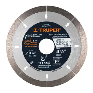 15196 / DID-545 Truper Disco de diamante de 4-1/2