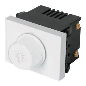 Volteck Dimmer giratorio, 1.5 módulos, línea Española, color blanco