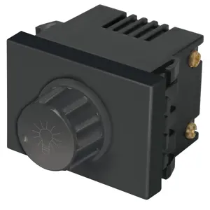 47994 / DIM15-EN Volteck Dimmer giratorio, 1.5 módulos, línea Española, color negro