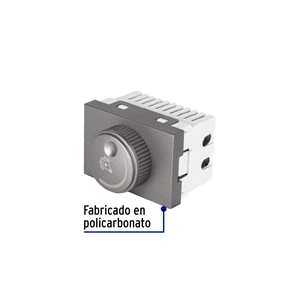 Volteck Dimmer giratorio acero inox de 1.5 módulos, línea Lisboa