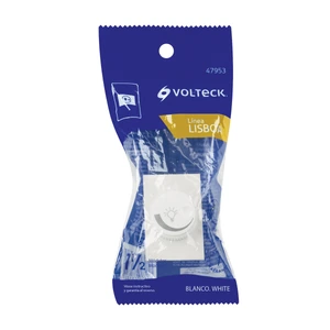 Volteck Dimmer giratorio blanco de 1.5 módulos, línea Lisboa