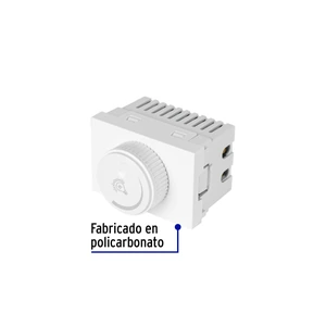 Volteck Dimmer giratorio blanco de 1.5 módulos, línea Lisboa