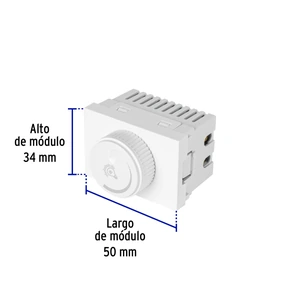 Volteck Dimmer giratorio blanco de 1.5 módulos, línea Lisboa