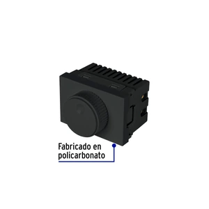 Dimmer giratorio negro de 1.5 módulos, línea Lisboa, Volteck
