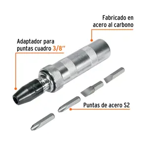 Desarmador de impacto con 4 puntas de acero S2 3/8