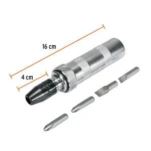 Desarmador de impacto con 4 puntas de acero S2 3/8