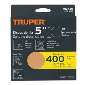 Truper Caja 5 discos de lija p/madera 5