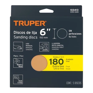 Truper Caja 5 discos de lija p/madera 6