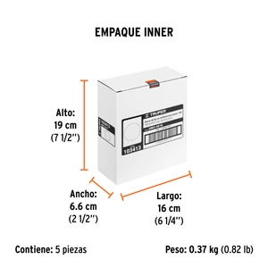 Truper Caja 5 discos de lija p/madera 6
