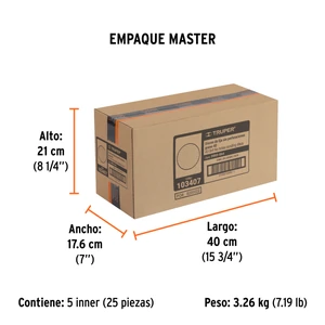 Truper Caja 5 discos de lija p/madera 6