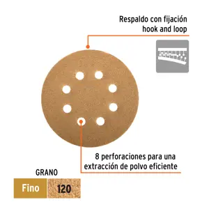 Truper Caja con 5 discos de lija 5