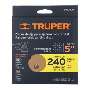 17959 / DIRO-524 Truper Caja con 5 discos de lija 5