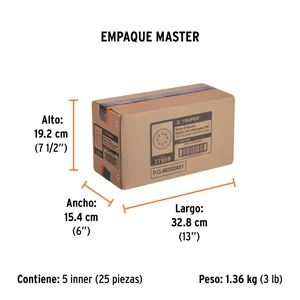 Truper Caja con 5 discos de lija 5