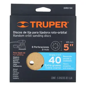 17765 / DIRO-54 Truper Caja con 5 discos de lija 5