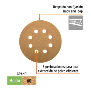 Truper Caja con 5 discos de lija 5