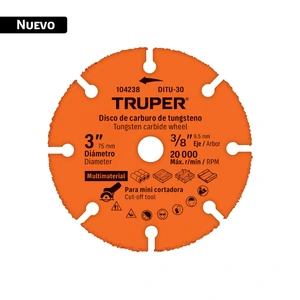 104238 / DITU-30 Disco 3' multimaterial de carburo de tungsteno, TRUPER