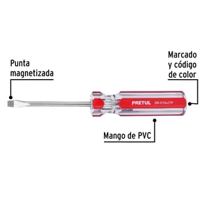 Desarmador plano 3/16 x 4