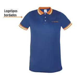 Playera polo performance para hombre, azul, M, Truper
