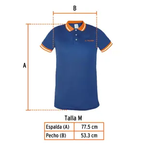 Playera polo performance para hombre, azul, M, Truper