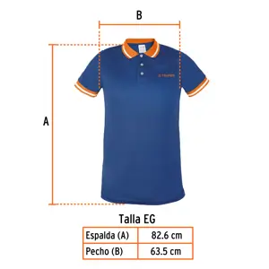 Playera polo performance para hombre, azul, EG, Truper