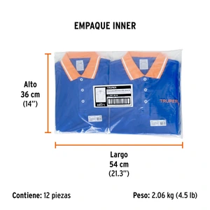 Playera polo performance para mujer, azul, M, Truper