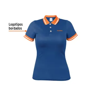 Playera polo performance para mujer, azul, M, Truper