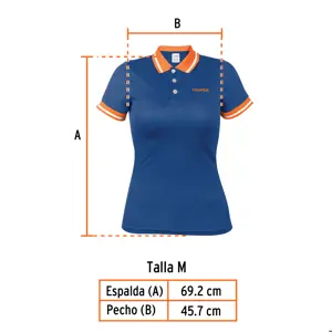 Playera polo performance para mujer, azul, M, Truper
