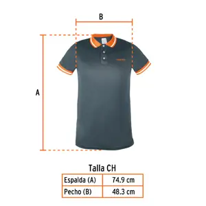 Playera polo performance para hombre, gris, CH, Truper