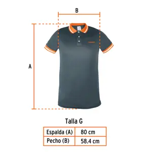 Playera polo performance para hombre, gris, G, Truper