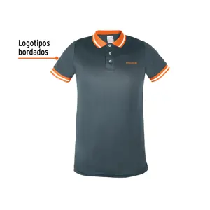 Playera polo performance para hombre, gris, M, Truper