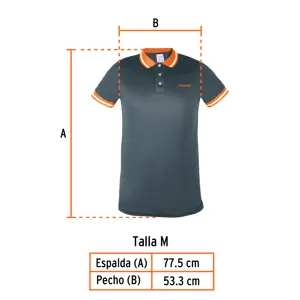 Playera polo performance para hombre, gris, M, Truper