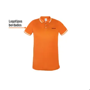 Playera polo performance para hombre, naranja, G, Truper