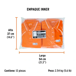 Playera polo performance para hombre, naranja, M, Truper