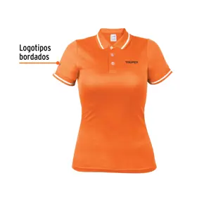Playera polo performance para mujer, naranja, M, Truper